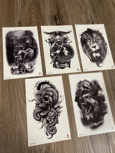 Tatouages temporaires animaux 2025 pour hommes adultes, tatouages religieux demi-bras pour femmes, autocollants de <span class=keywords><strong>tatouage</strong></span> factice temporaire pour la famille - Product Image 3