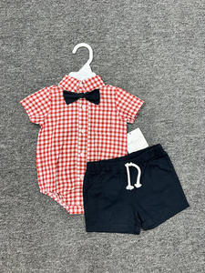 <span class=keywords><strong>Abbigliamento</strong></span> Unisex a manica corta per neonati Set tre pezzi con pantaloni e cappello per neonati-all'ingrosso - Product Image 4