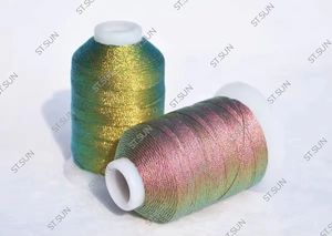 Ligne de soie bricolage artisanat <span class=keywords><strong>tricot</strong></span> broderie <span class=keywords><strong>fil</strong></span> d'or et d'argent fait à la main - Product Image 3