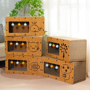 Arranhador Minimalista para Gatos de Dupla Camada e Casa para Gatos com Placa de Densidade Resistente a Arranhões e Papel Ondulado - Product Image 4