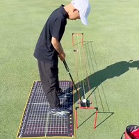 SwingPerfect Cordon d'alignement de putting de golf 3 lignes 2,8 m Jaune, avec points de repère pour la position des yeux et retour de force rouge, pour la ligne de départ, aides à l'entraînement