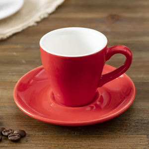 Set di Tazza e Piattino da Caffè Color Caffè da <span class=keywords><strong>80</strong></span> <span class=keywords><strong>ml</strong></span>, Set in Ceramica per Latte per Hotel e Negozi - Product Image 4