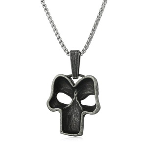 Yunnique – collier avec pendentif tête de mort creuse en acier inoxydable pour hommes, Style Hip Hop Punk, chaîne de 60cm, couleur argent, bijoux à la mode - Product Image 3
