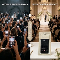 Pochette de téléphone universelle en PU anti-caméra à fermeture magnétique pour événements, interdiction de prise de vue vidéo, housse de protection pour smartphone, sac de confidentialité pour mariage