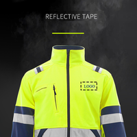 Vente en gros manteau de sécurité haute visibilité imperméable pour hommes logo personnalisé uniforme polaire d'hiver haute visibilité vêtements de travail veste de sécurité routière pour hommes