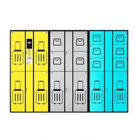 Casier à bagages intelligent moderne pour hôtels, appartements et gares avec reconnaissance faciale, code PIN et accès par empreinte digitale