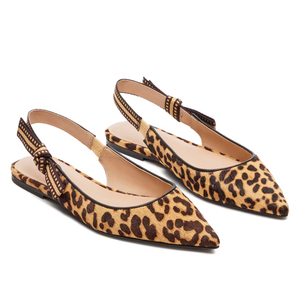 Scarpe <span class=keywords><strong>Ballerine</strong></span> Casual Personalizzate con Stampa Leopardata, Slip-On a Punta, da Donna, in PU, con <span class=keywords><strong>Cinturino</strong></span> Regolabile - Product Image 2