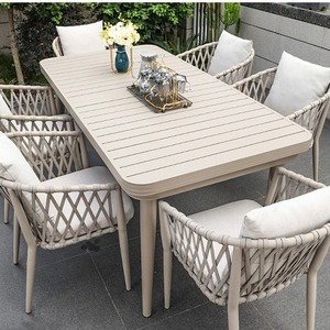 طاولة قهوة للحدائق مصنوعة من الألومنيوم المقاوم للصدأ - مقاومة للتلاشي للاستخدام بجانب حمام السباحة والفناء في الهواء الطلق - Product Image 1