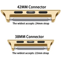 Connecteur de bracelet de montre intelligente en alliage de cuivre durable, vente en gros d'usine, pour Apple Watch 20mm 22mm, argent/noir/or/rose