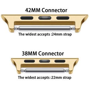 Connecteur de bracelet de montre intelligente en alliage de cuivre durable, vente en gros d'usine, pour Apple Watch 20 mm 22 mm, argent/noir/or/rose - Product Image 3