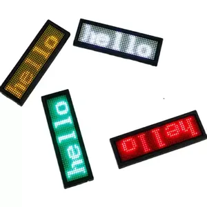 Affichage de badges de nom à led multilingue/étiquette de nom à led/mini signe mobile à led rechargeable