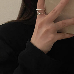 Geometric Silver <b>Open</b> <b>Ring</b> For Women Fashion Jewelry Gift Wearable Accessory - Product Image 2