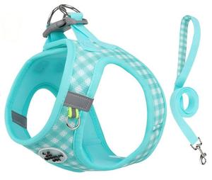 Aanpasbare kleine premium luxe hondenriem en tuigset, gepersonaliseerd, reflecterend, gevoerd, omkeerbaar, Dacron, verstelbare gesp - Product Image 4