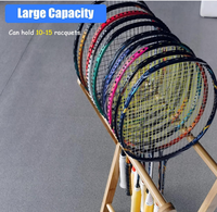 Support pliable en bambou pour raquettes de badminton, présentoir autoportant pour raquettes de sport, support de rangement pouvant contenir 10 à 15 raquettes de badminton