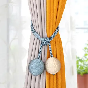 Atacado 10 pcs ganchos da cortina-Modern Cotton Hand Made Pearl Curtain Tie Straps Simple Curtains Hanging Ball For Curtains Hook