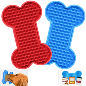 Alfombrilla de Silicona con Forma de Hueso para Lamer para Mascotas, Innovadora Alfombrilla Ecológica para Perros para Lamer y Alimentar Lentamente - Product Image 1
