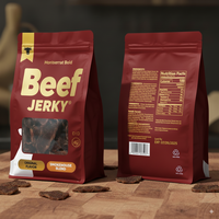 Op Maat Bedrukt Plastic Folie Doypack Ziplock Zip Lock Rits Verpakking Varkensvlees Jerky Stand-Up Zakjes Voor Voedsel