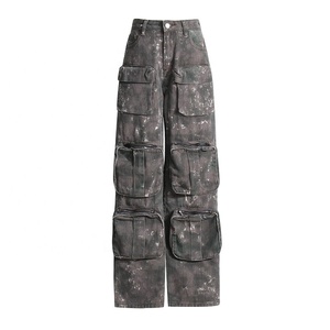 Bettergirl 2023 Jeans Street gran oferta Vintage bolsillo pierna ancha Jean camuflaje <span class=keywords><strong>pantalones</strong></span> sueltos Camo mujeres Cargo <span class=keywords><strong>Pantalones</strong></span> - Product Image 2