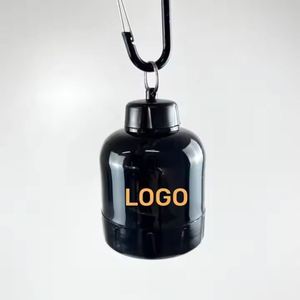Pot distributeur de protéines portable avec entonnoir, boîte de rangement en plastique de qualité alimentaire pour compléments sportifs, voyage, logo personnalisé - Product Image 1