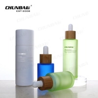 Flacon compte-gouttes en verre ambré/vert à épaule plate, personnalisé, 15ml, 30ml, 50ml, 100ml, avec bouchon sécurité enfant sérigraphié, pour huile capillaire et sérum, avec boîte