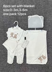 Conjunto de Ropa de Bebé a <span class=keywords><strong>la</strong></span> Moda con Manta, 6 Piezas, Productos para Bebés Recién Nacidos, Venta al por Mayor, 0-6 Meses - Product Image 4