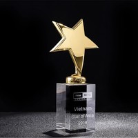 Trofeo de Metal Mini Personalizado de Venta Directa con Grabado Creativo en Cristal para Empleados Destacados, Eventos Deportivos y Conmemoraciones