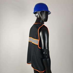 Màu đen phản chiếu an toàn vest cho nam giới và phụ nữ với ánh sáng dẫn đáp ứng ANSI tiêu chuẩn - Product Image 2