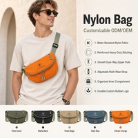 Sac bandoulière en nylon léger, résistant à l'eau, réglable avec fermeture éclair, pour les vacances, le supermarché, personnalisable ODM OEM