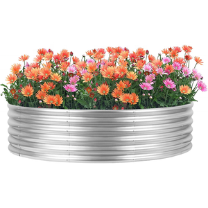 เตียงยกสูงทำจากเหล็กชุบสังกะสีทรงกลมกล่องปลูกต้นไม้กลางแจ้งสำหรับปลูกผักทำสวน - Product Image 5