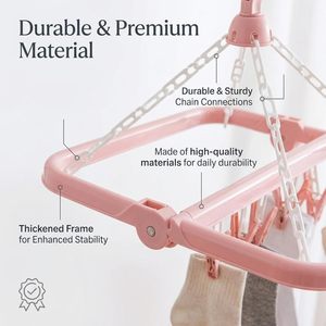 Hot Selling Petal Shape Multifunctional Plastic Sock Drying Hanger with 12pegs - Product Image 3