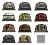 Accessoires de briques MOC à petites particules, casques imprimés camouflage WW2, scène de bataille, pièces de briques à assembler soi-même, objet de collection, jouet de loisir, cadeau