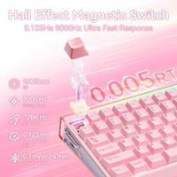 Clavier mécanique sans fil OEM ODM Hero 75 HE rose crème, clavier mécanique 75 touches à effet Hall, tri-mode, en aluminium