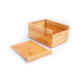 Bamboo Tissue Box <b>Light</b> Brown Square Design For Living Room Car Bathroom Hotel Restaurant Use - Product Image 2
