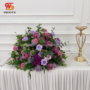SMOOTH - Bola de Flores de Rosa Artificial de Seda Verde y Morada de Alta Calidad, 60 cm, Centros de Mesa y Decoraciones para Bodas - Product Image 3