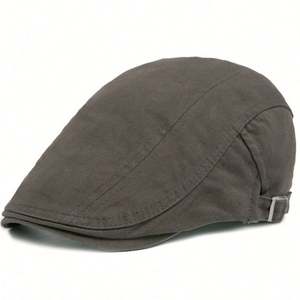 Gorra Newsboy de Algodón para Hombre, Boina de Color Sólido para Negocios, Golf, Conducción, Deportes Casuales al Aire Libre, Pesca y Uso Diario - Product Image 6