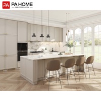 Ensemble d'armoires de cuisine modernes modulaires Shaker en PVC blanc de luxe sur mesure PA Furniture