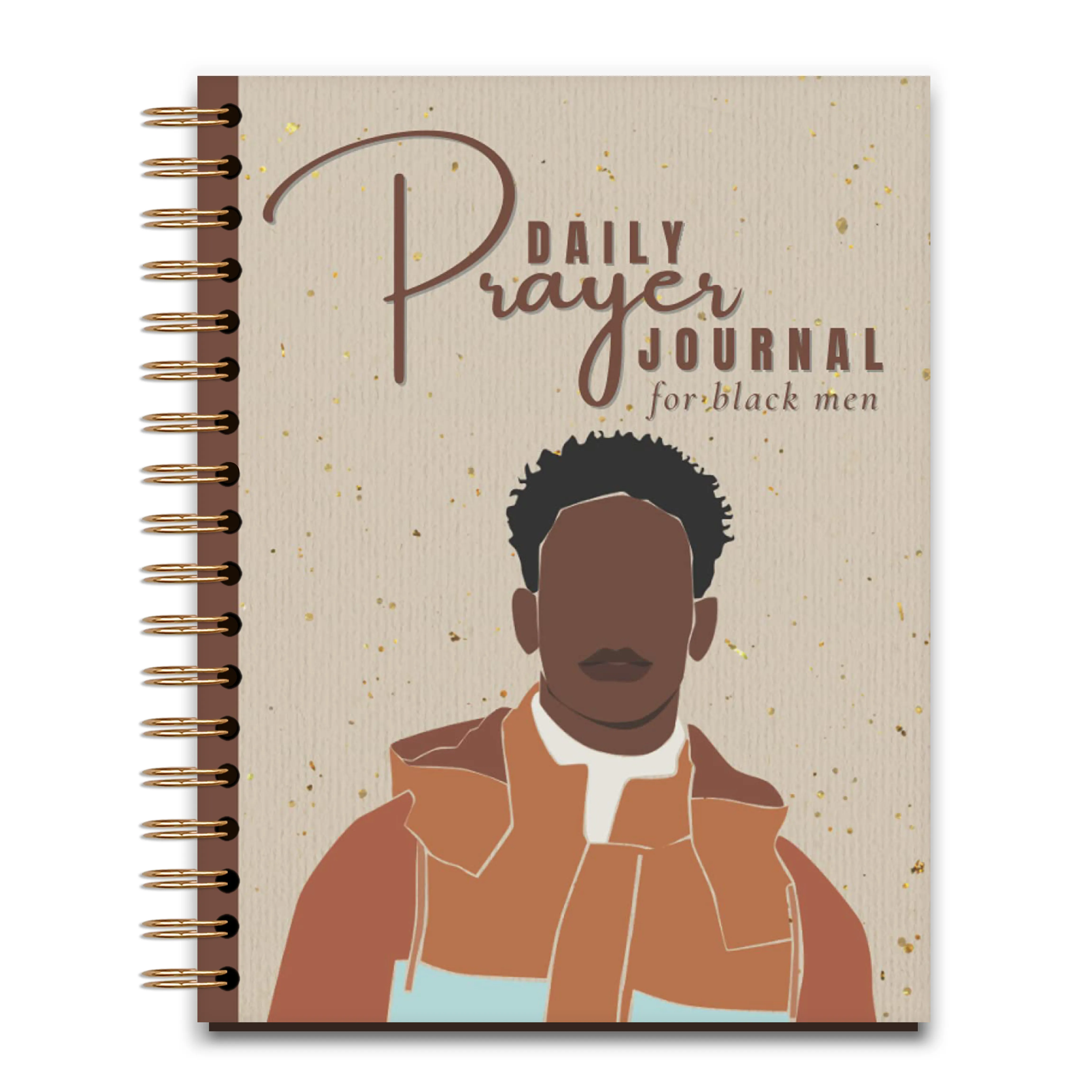 Diario de autocuidado para hombres negros, cuaderno de notas con espiral uptodation, planificador de oración, autocuidado