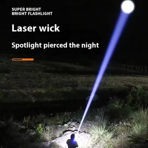 Linterna LED Multifuncional AA para Exteriores con Láser Recargable por USB, Linterna de Búsqueda para Camping, Luz de Advertencia Portátil para Trabajo - Product Image 2