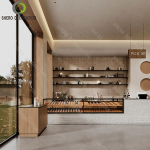Mesa y Sillas Personalizadas para Cafetería, Muebles Comerciales Modernos de Madera y Mármol para Restaurante - Product Image 1
