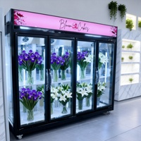 Réfrigérateur de présentation de fleurs, vitrine réfrigérée, congélateur en verre, réfrigérateurs verticaux pour fleurs