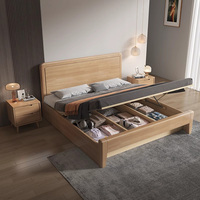 Ensemble de meubles de chambre à coucher de luxe en bois massif de qualité avec étagère de rangement Design de lit en chêne et palissandre pour le salon de la maison