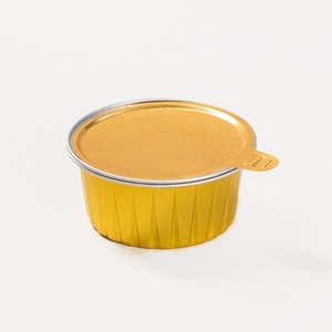 <strong>Disposable</strong> Aluminum Foil Blister Food Grade Muffin Liners Cupcake Baking <strong>Trays</strong> Plastic Lids Mini Pie Pans Souffle <strong>Dessert</strong> - Product Image 4