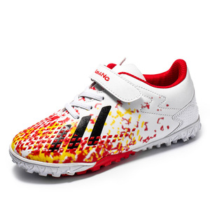 Chaussures de football unisexes, tige synthétique, semelle extérieure en caoutchouc, doublure en maille, pour enfants, entraînement sur terrain en herbe - Product Image 4