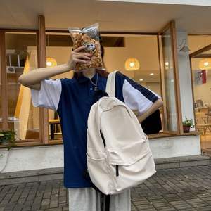 Sac à dos polyvalent de couleur unie pour le collège et le lycée, sac d'école de grande capacité - Product Image 2