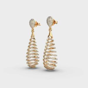 Boucles d'oreilles clous en diamant de laboratoire rond 2 carats, plaqué or 14 carats, motif floral celtique, élégantes, pour mariée, mariage, bijoux fins, cadeau pour elle - Product Image 2