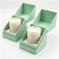 Boîte cadeau rigide de luxe à bords inclinés, logo personnalisé en feuille d'or, emballage de bougies écologique et durable pour boutique