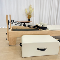 Lit de Pilates Reformer en Bois d'Érable Silencieux et Lisse, Machine de Pilates Professionnelle pour la Maison, le Studio, la Salle de Sport et l'Usage Commercial