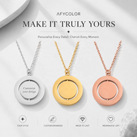 Collier pendentif rotatif double couche en acier inoxydable, tendance unisexe, vente en gros, fabricant OEM personnalisé, B2B, directement de l'usine