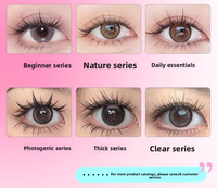Cils en grappe 3D naturels longs et effilés, segmentés, style croisé, allongeant la queue des yeux, tiges en coton noir doux, 280 pièces