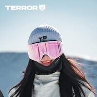 Lunettes de ski magnétiques TERROR HD cylindriques anti-buée pour enfants et femmes, avec clip pour lunettes de myopie, professionnelles pour le snowboard, lentilles en PVC et PC